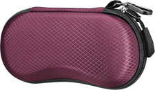 Sunglasses Case, Hard EVA Shell Shockproof Sport Glasses Case with Metal Carabin