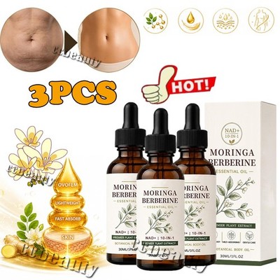 Moringa Berberine Essential Oil with Ginger Root, Jojoba, and Vitamin E 3Pack 
