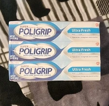 6-Pack Poligrip Ultra Fresh Mint Denture & Partial Adhesive Cream 2.4 oz – New