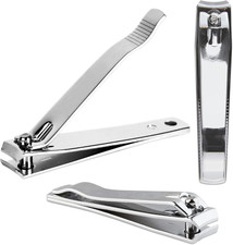 3pcs Beauticom Professional Stainless Steel Toe Nail Clippers Curved Cut Style