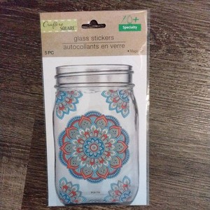CRAFTER'S SQUARE Paper Crafts Magic-On GLASS Stickers - FLORAL - 5 pcs