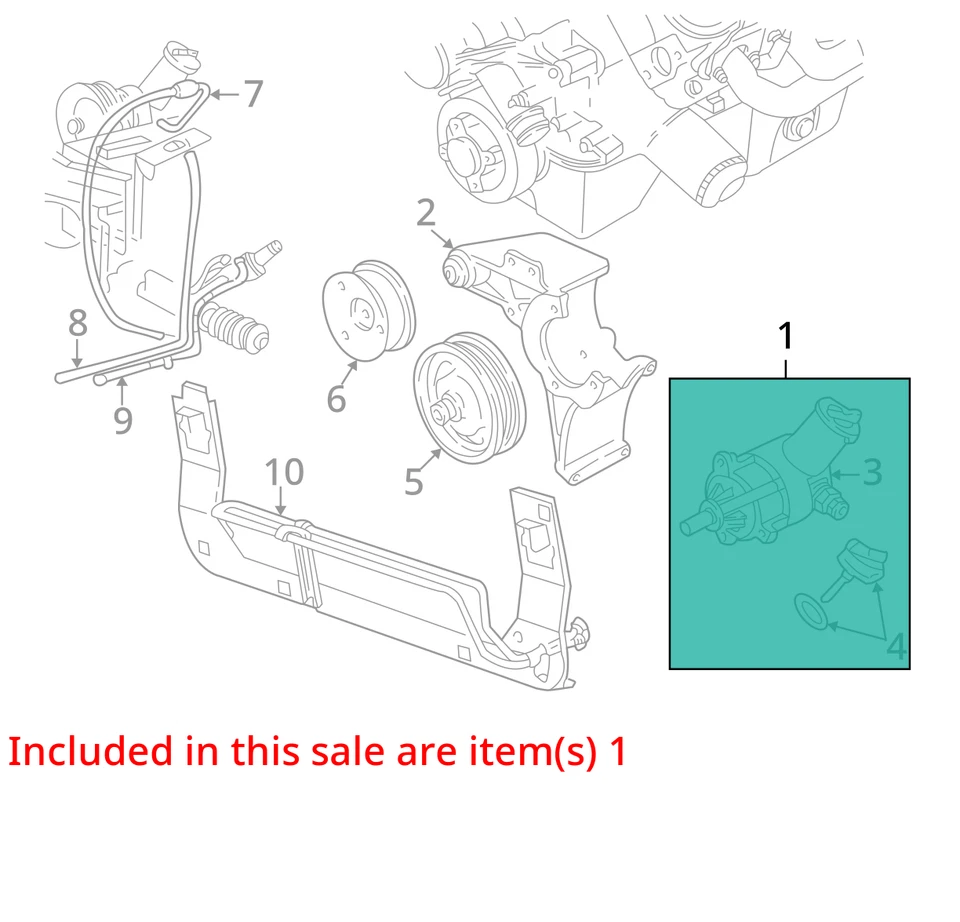 2004 Ford Mustang Power Steering Pump OEM 120K Miles - LKQ432195283 - Image 4 of 4