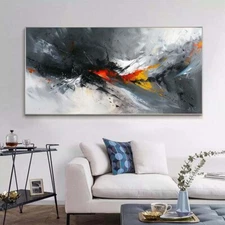 Wall Art Paintings Hand Painted Abstract Oil Painting On Canvas Red Black