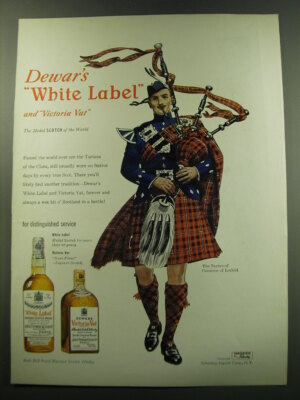 1949 Dewar's Scotch Advertisement - Tartan of Cameron of Lochiel