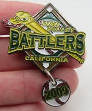 2009 Battlers California Simi Valley Eamel Baseball lapel pin