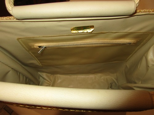Vtg Handbag Peacock Tote Summer Beach Tourist Gaudy Purse - Picture 8 of 10