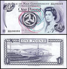 Isle of Man 1 Pound 2009, UNC, P-40c, Prefix AA
