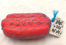 Bark Box Super Chewer Buns of Steel Hot Dog Natural Rubber Squeaker Dog Toy NWT