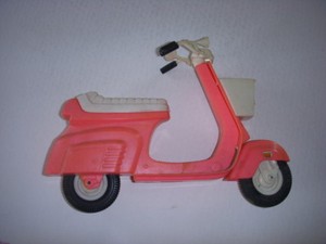 pink moped scooter