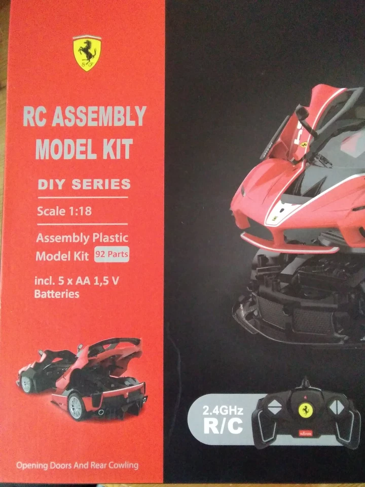 Rastar Car Kit Build Your own RC Car Ferrari FXX K Evo  2.4Ghz 72pcs 1:18 scale - Image 2 of 4