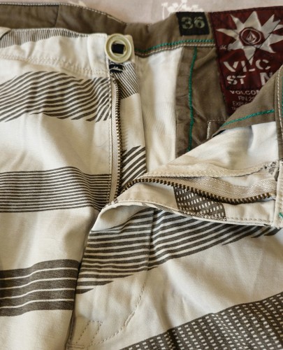 Volcom Stone Skout Mens Size 36 Striped Cargo Shorts Like New Free Post In Aus - Picture 11 of 15