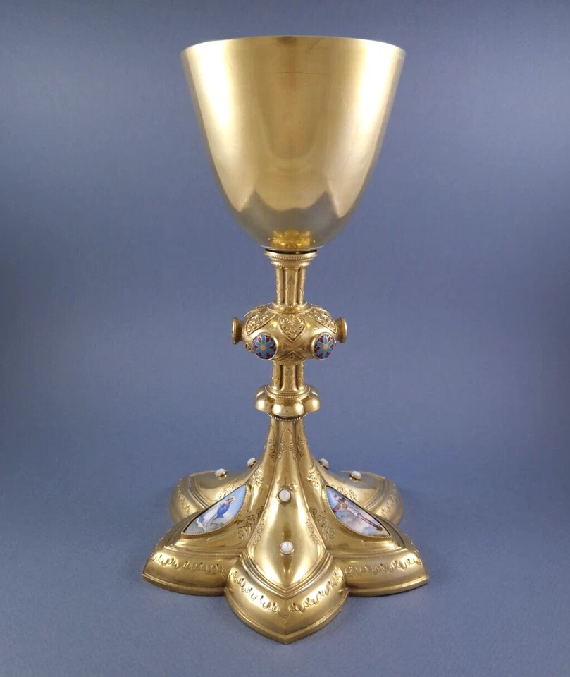Calice en vermeil et émail Argent massif - Photo 2/4