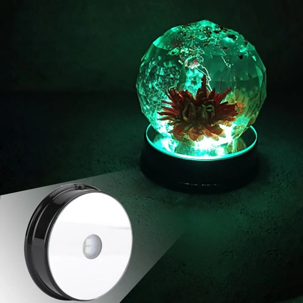 Seven Color LED Light Plastic Base Stand for Glass Bottle Crystal