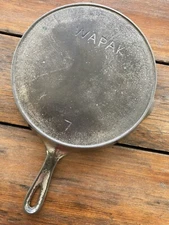 Wapak Cast Iron #7 Skillet with Nickel Finish