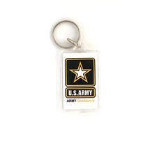 U.S. ARMY Vintage Keychain Clear Acrylic Unisex Military Souvenir Collectible