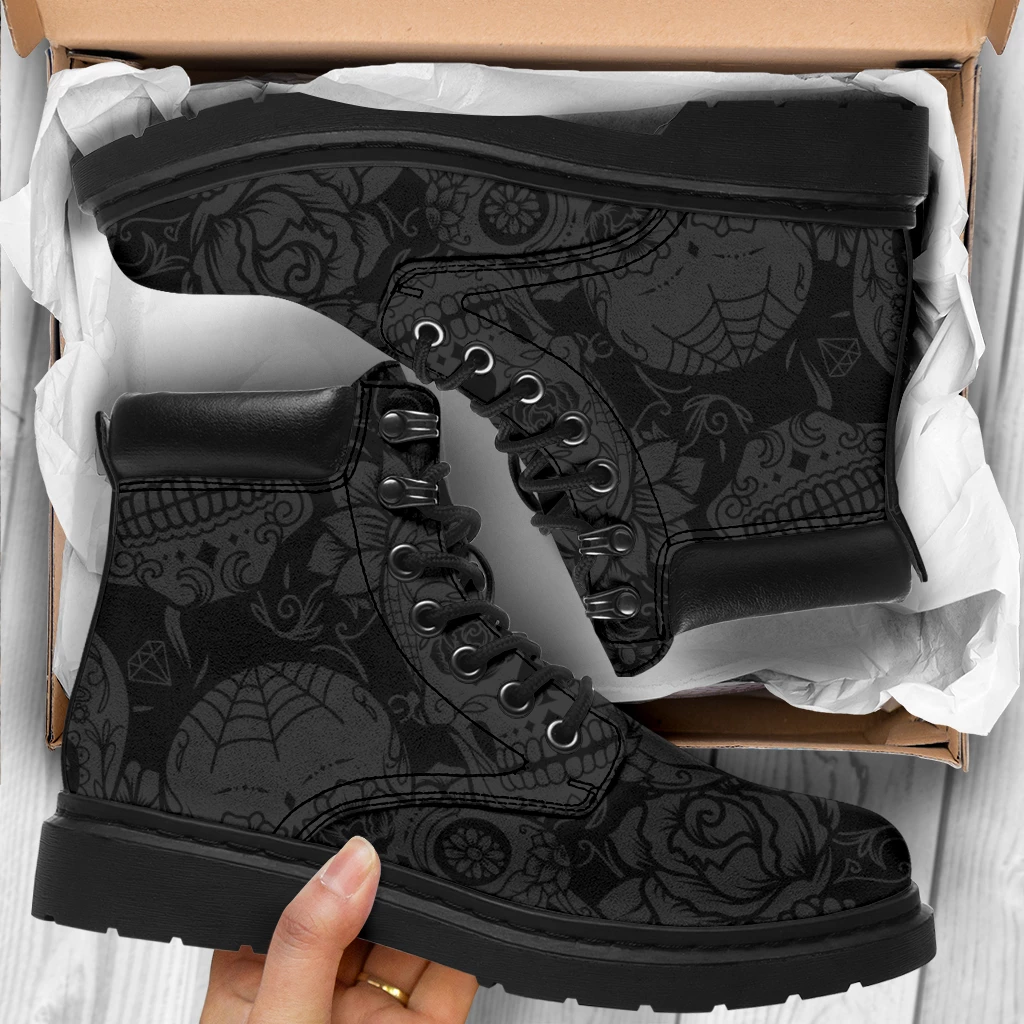 Skull Style All Season Boots Booties For Mens Boots, Vegan  display picture 3