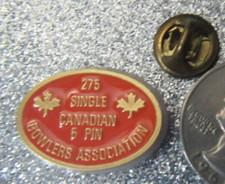 275 single Canadian 5 pin bowling Plastic pinback/button  Free shipping