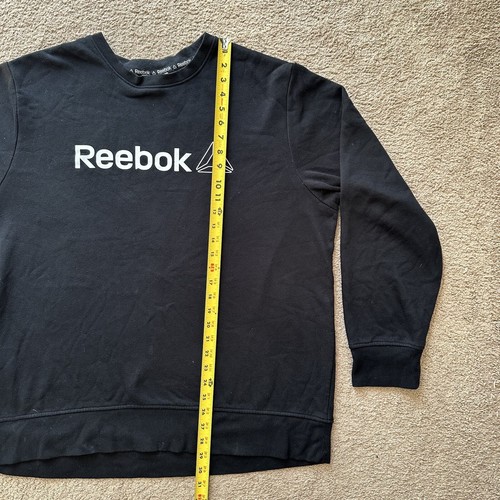Reebok Sweater Womens 2XL Crewneck Long Sleeve Spellout Black - Picture 6 of 10