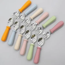 Baby Spoons Self Feeding, Stainless Steel Baby Silverware set of 2