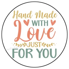 HAND MADE WITH LOVE JUST FOR YOU SMALL BUSINESS ENVELOPE SEALS LABELS STICKERS