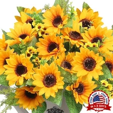 Girasoles Artificiales Decoration home Sunflowers Hogar Espiga Tres Girasoles US