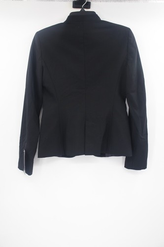 NWT ZARA Basic Women's XS Black Collarless Blazer Zip Gold hardware details - Picture 7 of 12