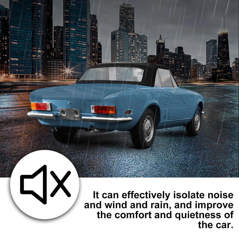 Fits Fiat 124 Spider CS1 Convertible Soft Top 1966-1979 Black Sailcloth Vinyl - Image 3 of 4