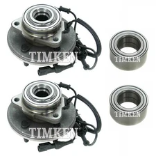 Front and Rear Wheel Bearings & Hubs Kit Timken For Lincoln Aviator AWD 04-05