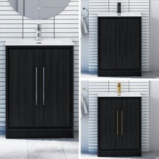 Bathroom Sink Floor Standing Vanity Unit Furniture Cabinet Basin 2 Door 600mm