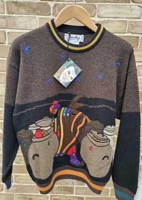 Jean Charles de Castelbajac Ali Baba Forty Thieves Art Wool Sweater Size 48 NWT