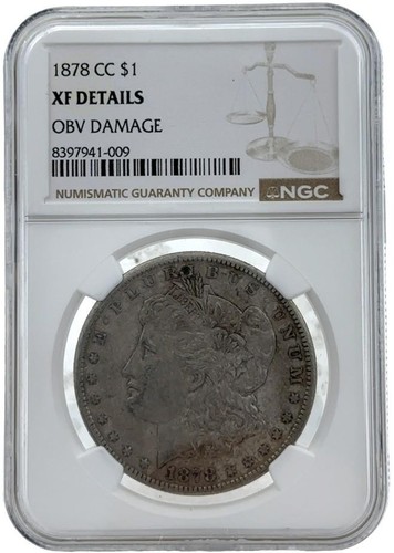 1878-CC $1 Silver Morgan Dollar NGC XF Details OBV Damage