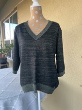 Knitted sweater women's 3/4 sleeve  Serrianno brand made in Turkey size S V-Neck