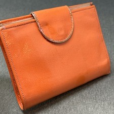 Vintage 70s Orange Wallet Coin Purse Kiss Clasp Bright Retro Hippy READ