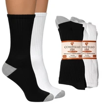 3-12 Pairs Mens Solid Cotton Sports  Athletic Work Crew Socks Sizes 9-11 10-13