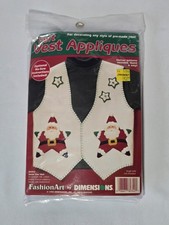 Dimensions Fashion Art Felt Vest Appliques 80342 Santa Star Vest 1995 New