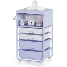 Utility-Rolling-Storage-Drawer-Craft-Cart-Organizers with 4 Drawers & Dust-Proof