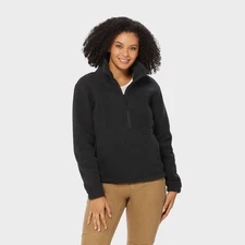 Women's Pile Hi Fleece 1/4 Zip Mockneck, Toasty Warm Fleece Jacket, Jet Black