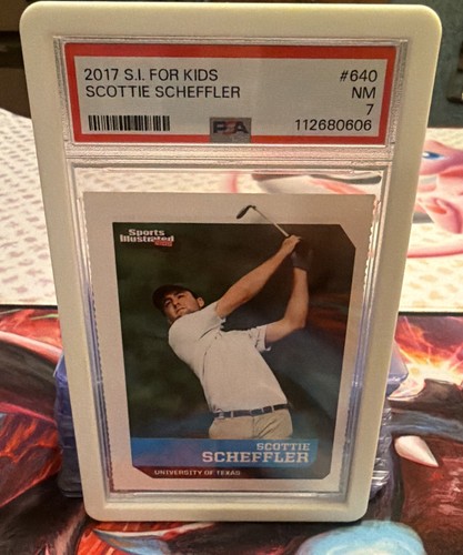 2017 Sports Illustrated for Kids Scottie Scheffler ROOKIE Card #640 PSA 7 RARE 