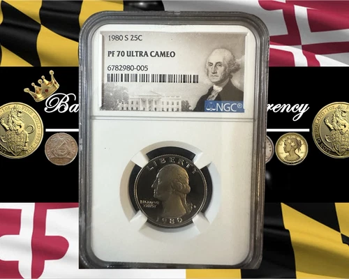 1980 S 25C PF 70 UCAM Washington Quarter NGC .25c Special Portrait Label🔥Beauty