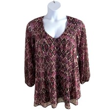 Show Me Your Mumu Purple Snakeskin Tunic Top Boho Size M Flowy Maximalist