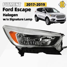 For 2017-2019 Ford Escape Halogen Headlight W/Bulb W/o Signature Lamp Right Side