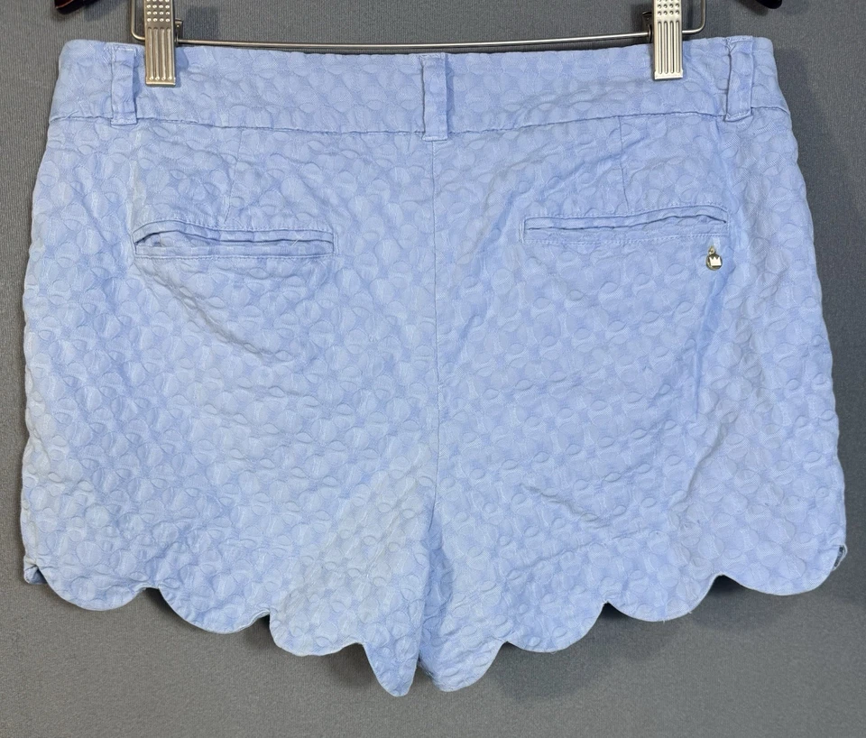 Pantalones Cortos Crown & Ivy Para Mujer Talla 10 Azul Claro Shelby Vieira Dobladillo Repujado Foto 4 de 4