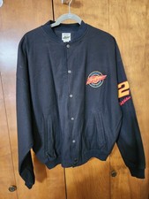 Vintage Rusty Wallace 2 Mens Sam Bass Cotton Snap Jacket Black Sz One Size