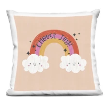 Choose Joy Happy Rainbow Indoor Printed Throw Pillow, 18 x 7 x 18, Multi-Color