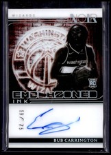 2024 Panini Noir Bub Carrington #24 Emblazoned Ink Rookie Autograph /75 Wizards