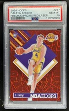 2024-25 Hoops Dalton Knecht RC Lazer Red Prizm Premium Tribute #/99 PSA 10