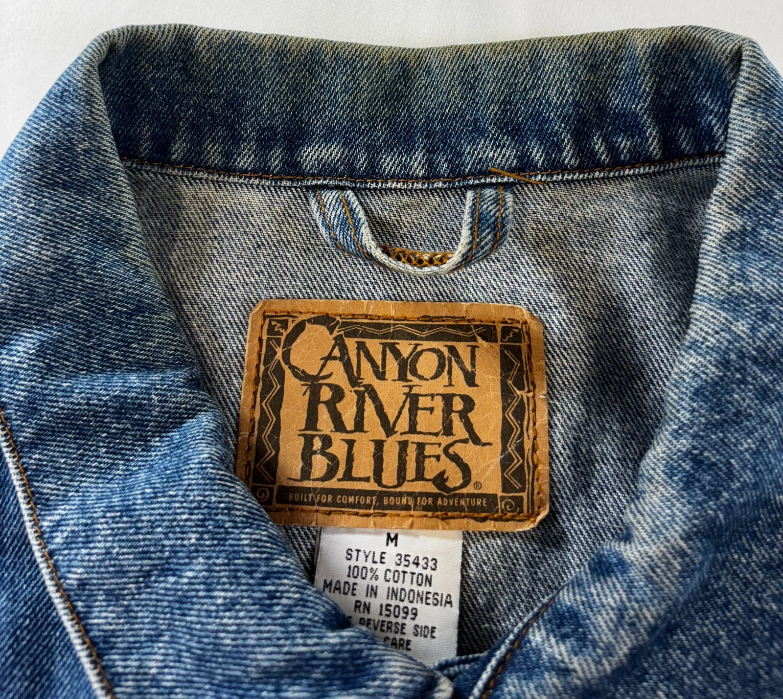 Vintage 90s Sears Canyon River Blues Denim Jacket Mens Sz Medium 100% Cotton image 11
