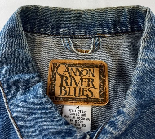 Vintage 90s Sears Canyon River Blues Denim Jacket Mens Sz Medium 100% Cotton image 11