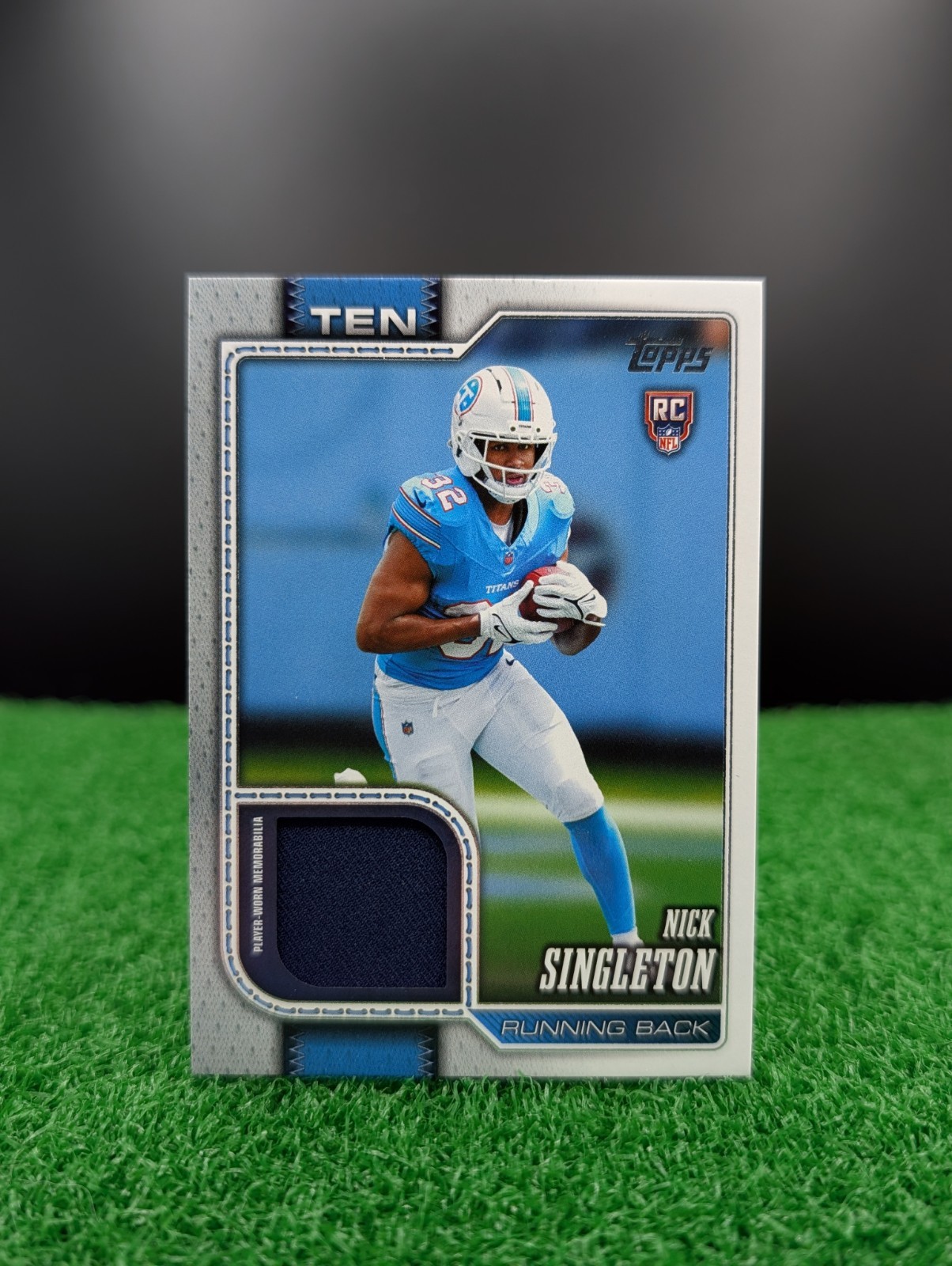2026 Topps Flagship Football Nick Singleton Rookie Real One Relic ROR-NS Titans