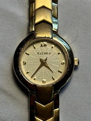 Elgin EG386 347 VJ21 Gold Tone Women s Watch Japan Movt New 364 Batt Runs Great